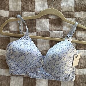 Lucky Brand Soft Blue Patterned Bra
